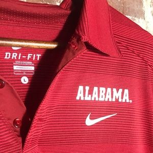 Alabama Crimson Tide Nike Dri Fit Polo Sz L